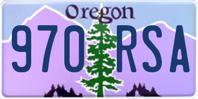 OR license plate 970RSA