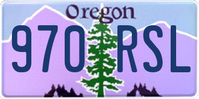 OR license plate 970RSL