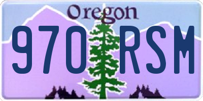 OR license plate 970RSM