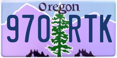 OR license plate 970RTK