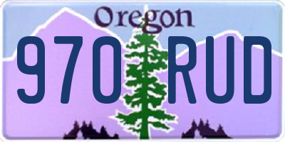 OR license plate 970RUD