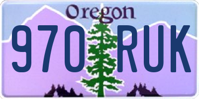 OR license plate 970RUK