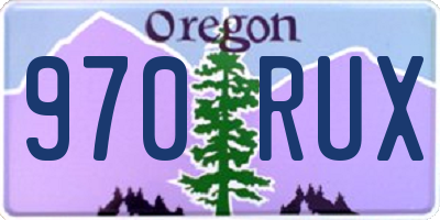 OR license plate 970RUX