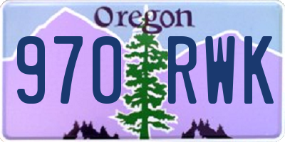 OR license plate 970RWK
