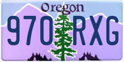 OR license plate 970RXG