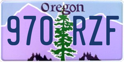 OR license plate 970RZF