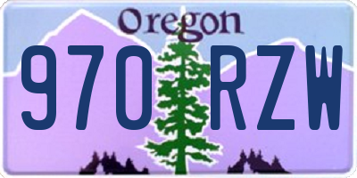 OR license plate 970RZW