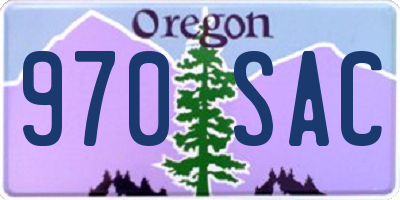 OR license plate 970SAC