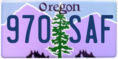 OR license plate 970SAF