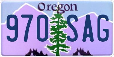 OR license plate 970SAG