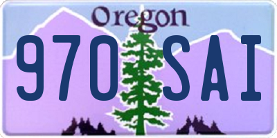 OR license plate 970SAI