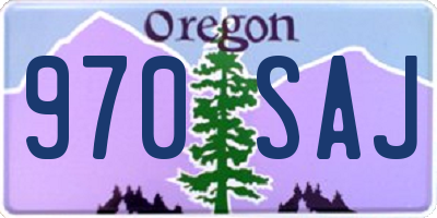 OR license plate 970SAJ