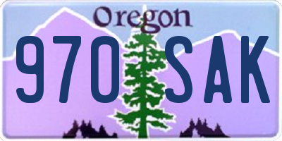 OR license plate 970SAK