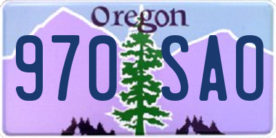 OR license plate 970SAO