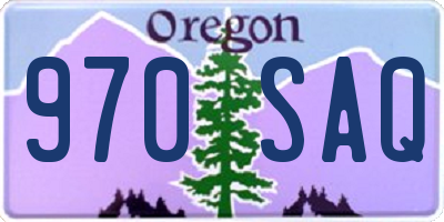 OR license plate 970SAQ