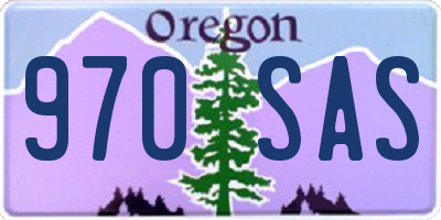 OR license plate 970SAS