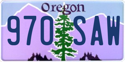 OR license plate 970SAW