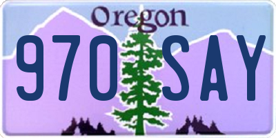 OR license plate 970SAY
