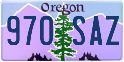 OR license plate 970SAZ