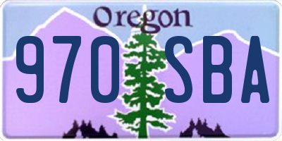 OR license plate 970SBA