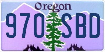 OR license plate 970SBD