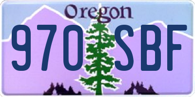 OR license plate 970SBF