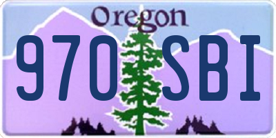 OR license plate 970SBI
