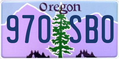OR license plate 970SBO