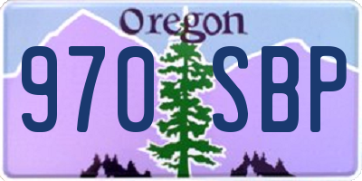 OR license plate 970SBP