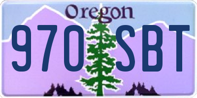 OR license plate 970SBT