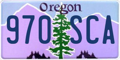 OR license plate 970SCA