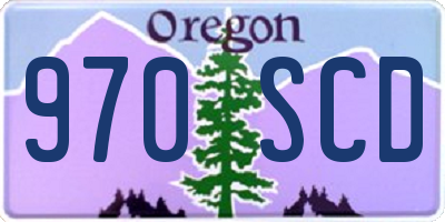 OR license plate 970SCD