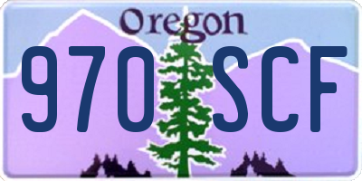 OR license plate 970SCF