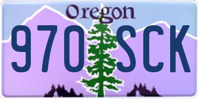 OR license plate 970SCK