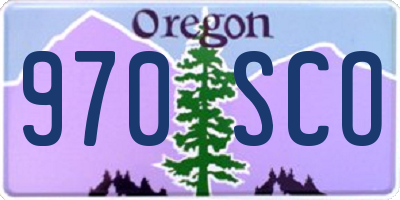 OR license plate 970SCO