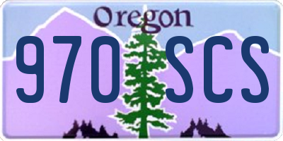 OR license plate 970SCS