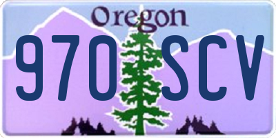 OR license plate 970SCV