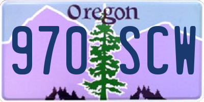 OR license plate 970SCW