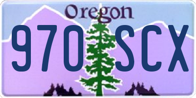 OR license plate 970SCX