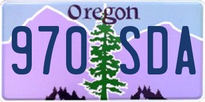 OR license plate 970SDA