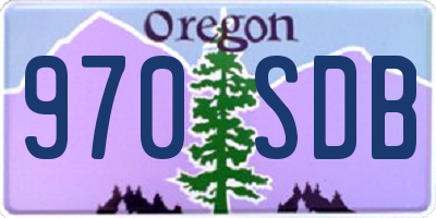 OR license plate 970SDB