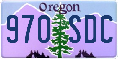 OR license plate 970SDC