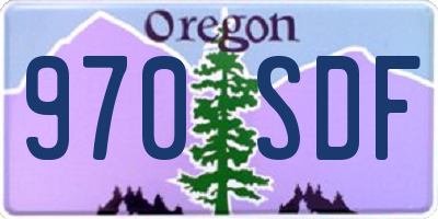 OR license plate 970SDF