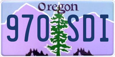 OR license plate 970SDI