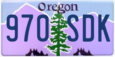 OR license plate 970SDK