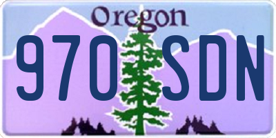 OR license plate 970SDN