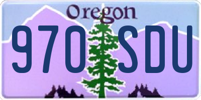 OR license plate 970SDU