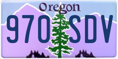 OR license plate 970SDV