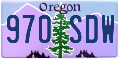 OR license plate 970SDW
