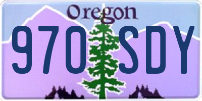OR license plate 970SDY